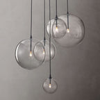 Glass Globe Mobile Cluster Chandelier 28"