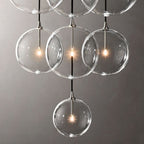 Glass Globe Mobile Cluster Chandelier 28"
