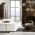 Glass Globe Mobile Eight-Arm Chandelier 79"