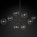 Glass Globe Mobile Eight-Arm Chandelier 79"