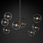 Glass Globe Mobile Eight-Arm Chandelier 79"