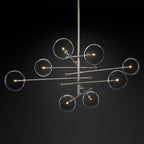 Glass Globe Mobile Eight-Arm Chandelier 79"