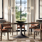 Glass Globe Mobile Linear Chandelier 60"