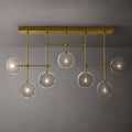 Glass Globe Mobile Linear Chandelier 60"