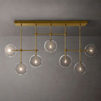Glass Globe Mobile Linear Chandelier 60"