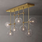 Glass Globe Mobile Linear Chandelier 60"