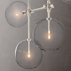 Glass Globe Mobile Linear Chandelier 60"