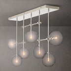 Glass Globe Mobile Linear Chandelier 60"