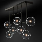 Glass Globe Mobile Linear Chandelier 60"