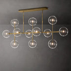 Glass Globe Mobile Linear Chandelier 72"