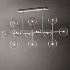 Glass Globe Mobile Linear Chandelier 72"