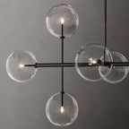 Glass Globe Mobile Linear Chandelier 72"
