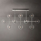 Glass Globe Mobile Linear Chandelier 72"
