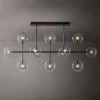Glass Globe Mobile Linear Chandelier 72"