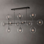 Glass Globe Mobile Linear Chandelier 72"
