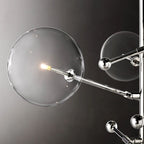 Glass Globe Mobile Six-Arm Chandelier 40"