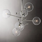 Glass Globe Mobile Six-Arm Chandelier 40"