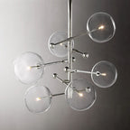 Glass Globe Mobile Six-Arm Chandelier 40"