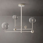 Glass Globe Mobile Three-Arm Chandelier 46"