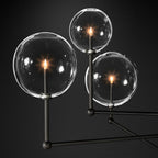 Glass Globe Mobile Three-Arm Chandelier 46"
