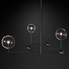 Glass Globe Mobile Three-Arm Chandelier 46"