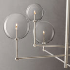 Glass Globe Mobile Three-Arm Chandelier 46"
