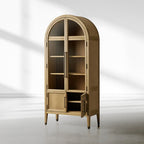 Hattie Glass-Door Oak Cabinet | Modern Farmhouse Design
