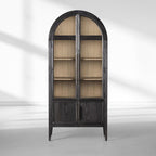 Hattie Glass-Door Oak Cabinet | Modern Farmhouse Design