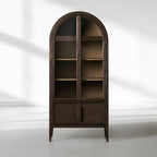 Hattie Glass-Door Oak Cabinet | Modern Farmhouse Design