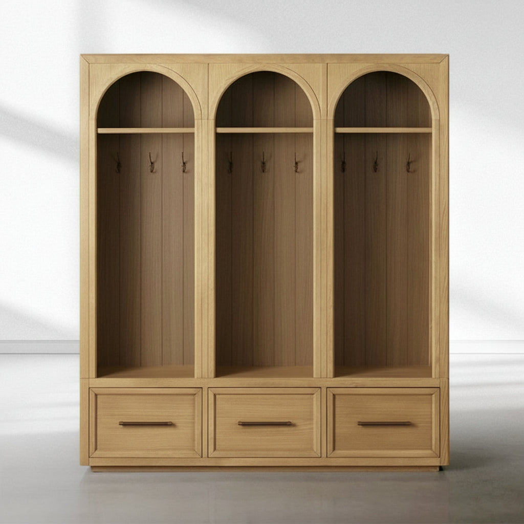 Hattie Triple Entryway Cabinet in Oak  69.75"W