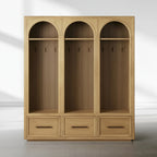 Hattie Triple Entryway Cabinet in Oak  69.75"W