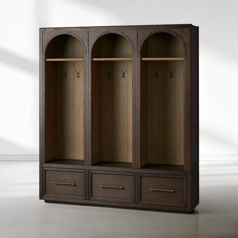 Hattie Triple Entryway Cabinet in Oak  69.75"W