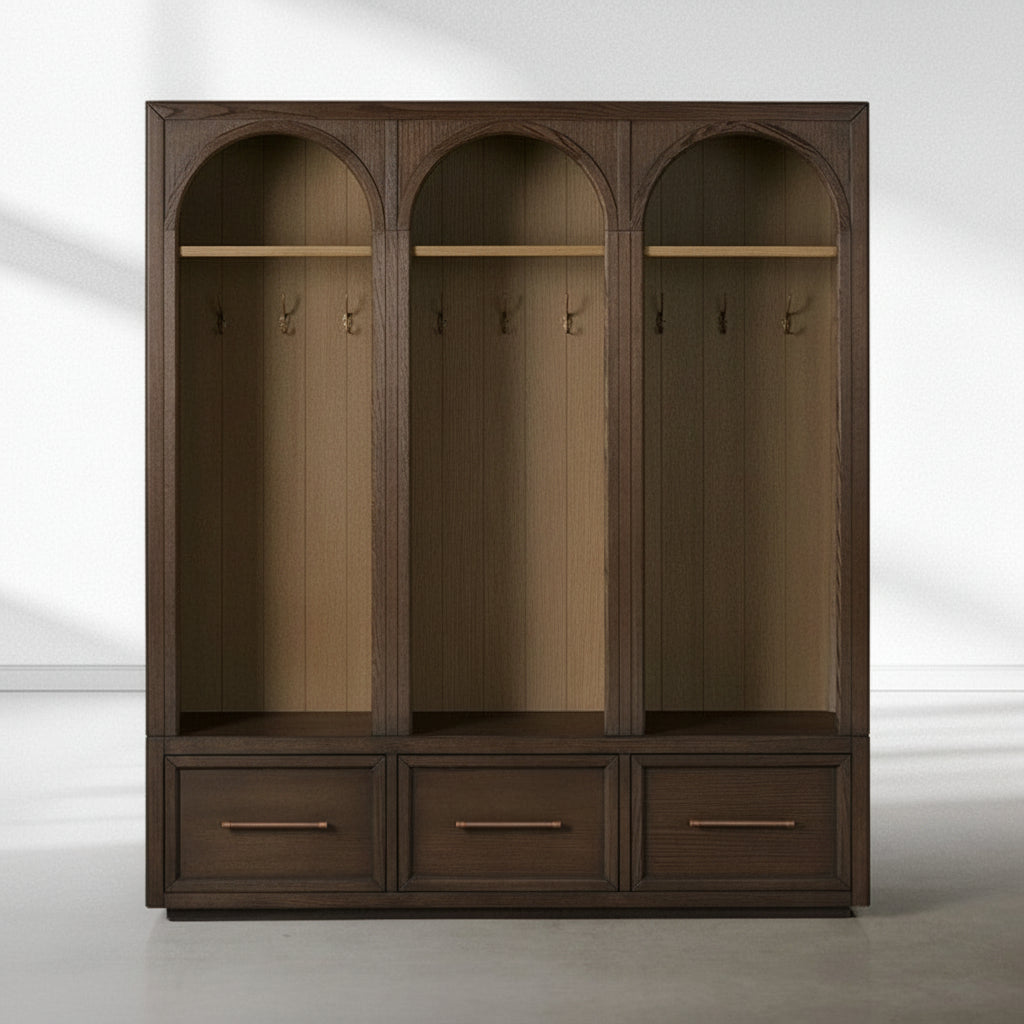 Hattie Triple Entryway Cabinet in Oak  69.75"W