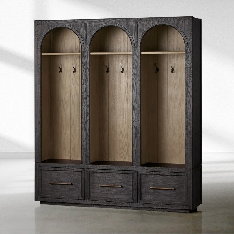 Hattie Triple Entryway Cabinet in Oak  69.75"W