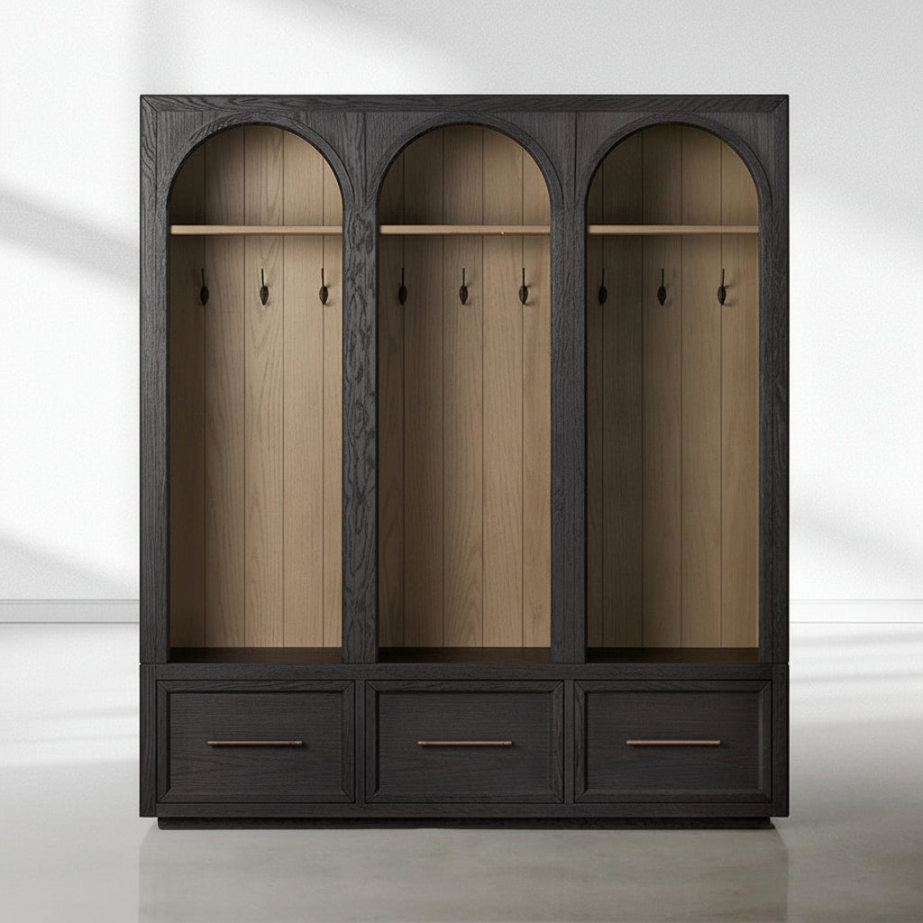 Hattie Triple Entryway Cabinet in Oak  69.75"W