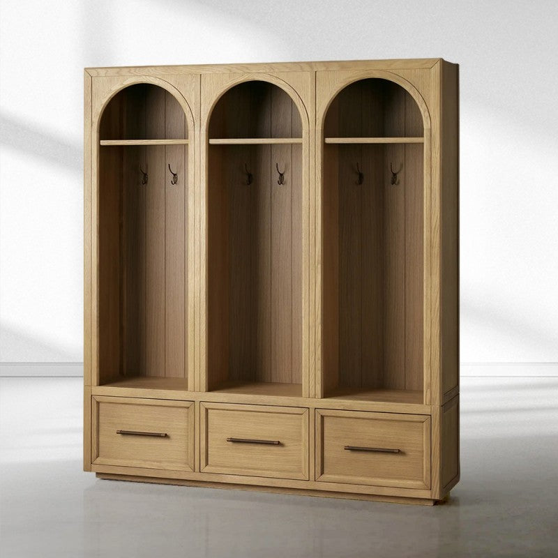 Hattie Triple Entryway Cabinet in Oak  69.75"W