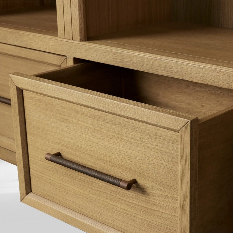 Hattie Triple Entryway Cabinet in Oak  69.75"W