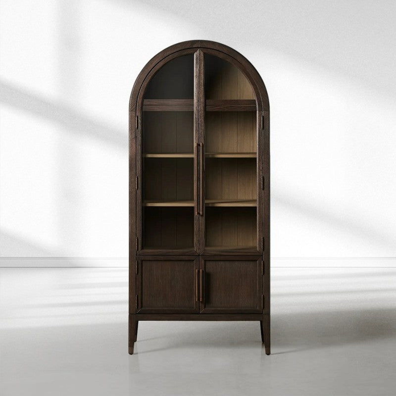 Hattie Glass-Door Oak Cabinet | Modern Farmhouse Design