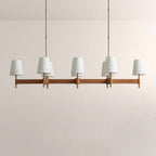 Haven Leather Brass Linear Chandelier