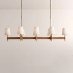 Haven Leather Brass Linear Chandelier