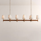 Haven Leather Brass Linear Chandelier