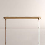 Haven Leather Brass Linear Chandelier