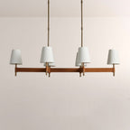 Haven Leather Brass Linear Chandelier