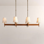 Haven Leather Brass Linear Chandelier