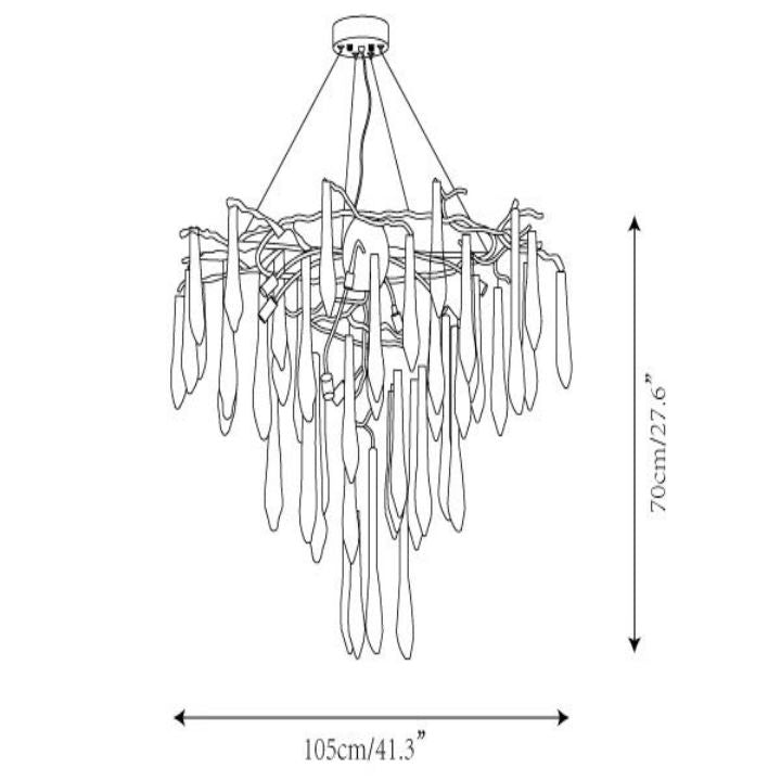 Icicle Crystal Luxury Branch Chandelier  - kimoylights