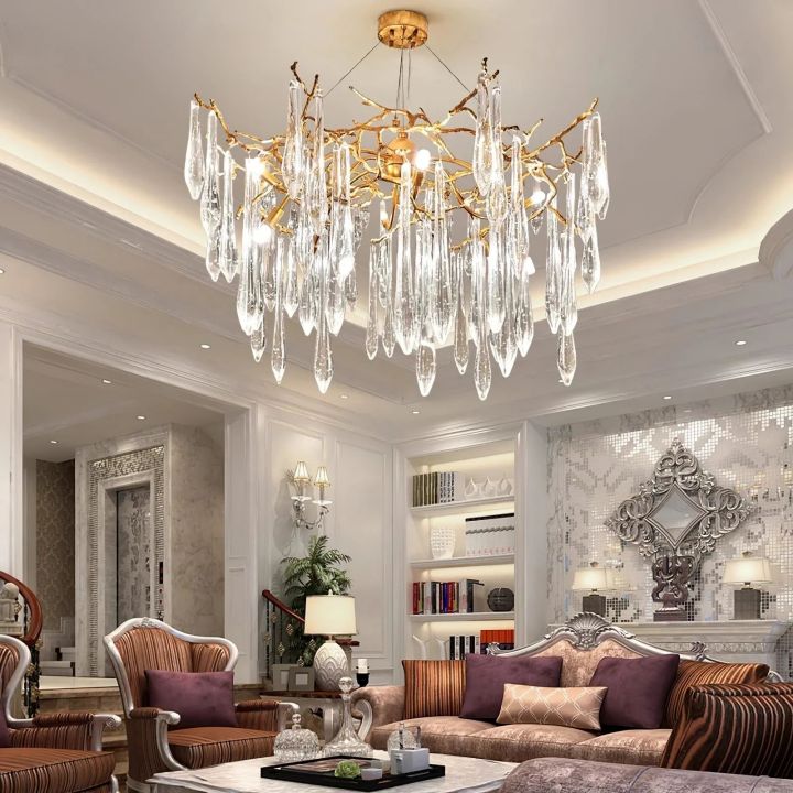 Icicle Crystal Luxury Branch Chandelier - kimoylights