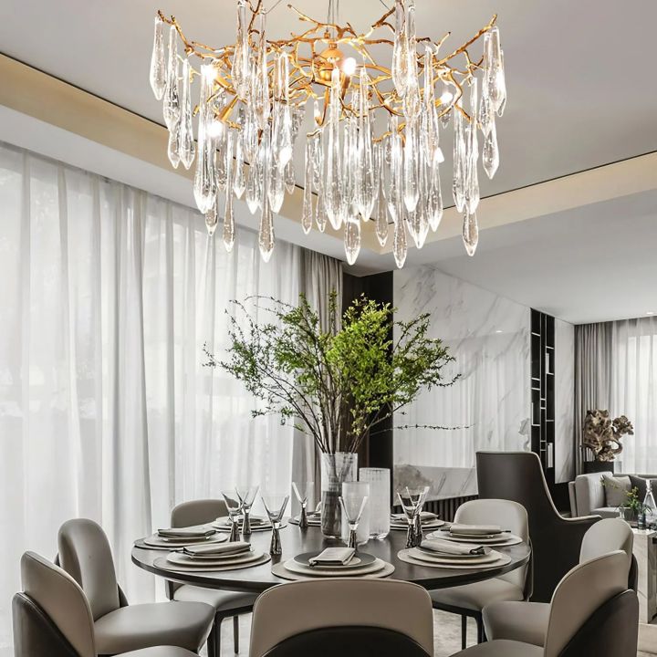 Icicle Crystal Luxury Branch Chandelier  - kimoylights