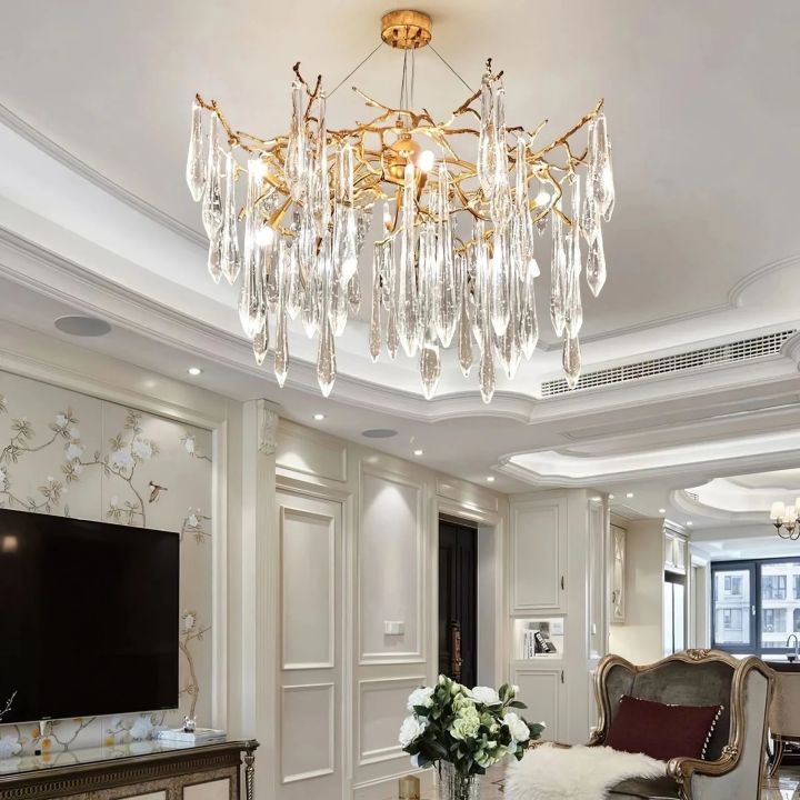 Icicle Crystal Luxury Branch Chandelier  - kimoylights