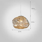 Industrial Metal Glass Bubble Irregular Oval Staircase Chandeliers
