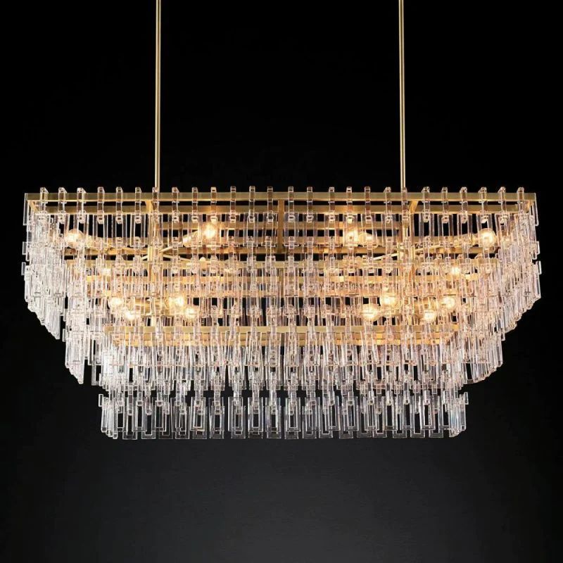 Iralier 3-Tier Rectangle Chandelier 60"